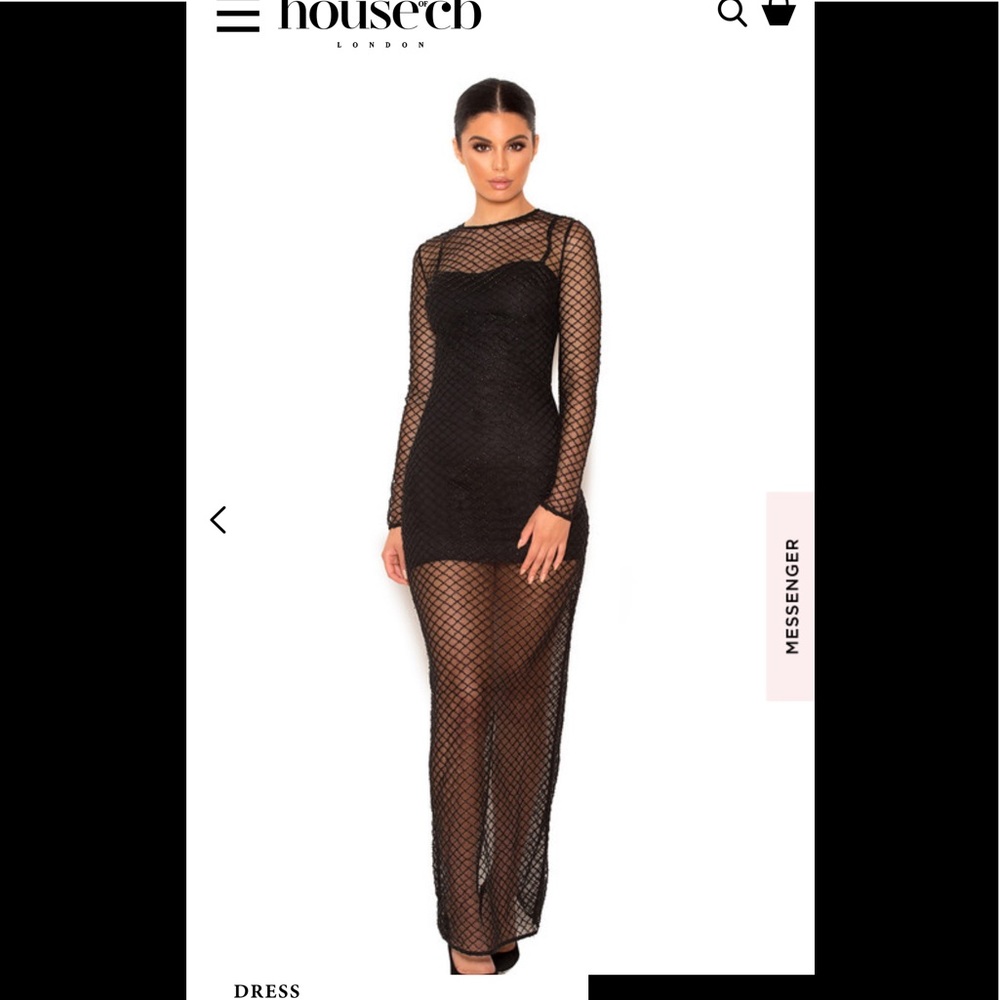 House of CB Mesh Black Dress